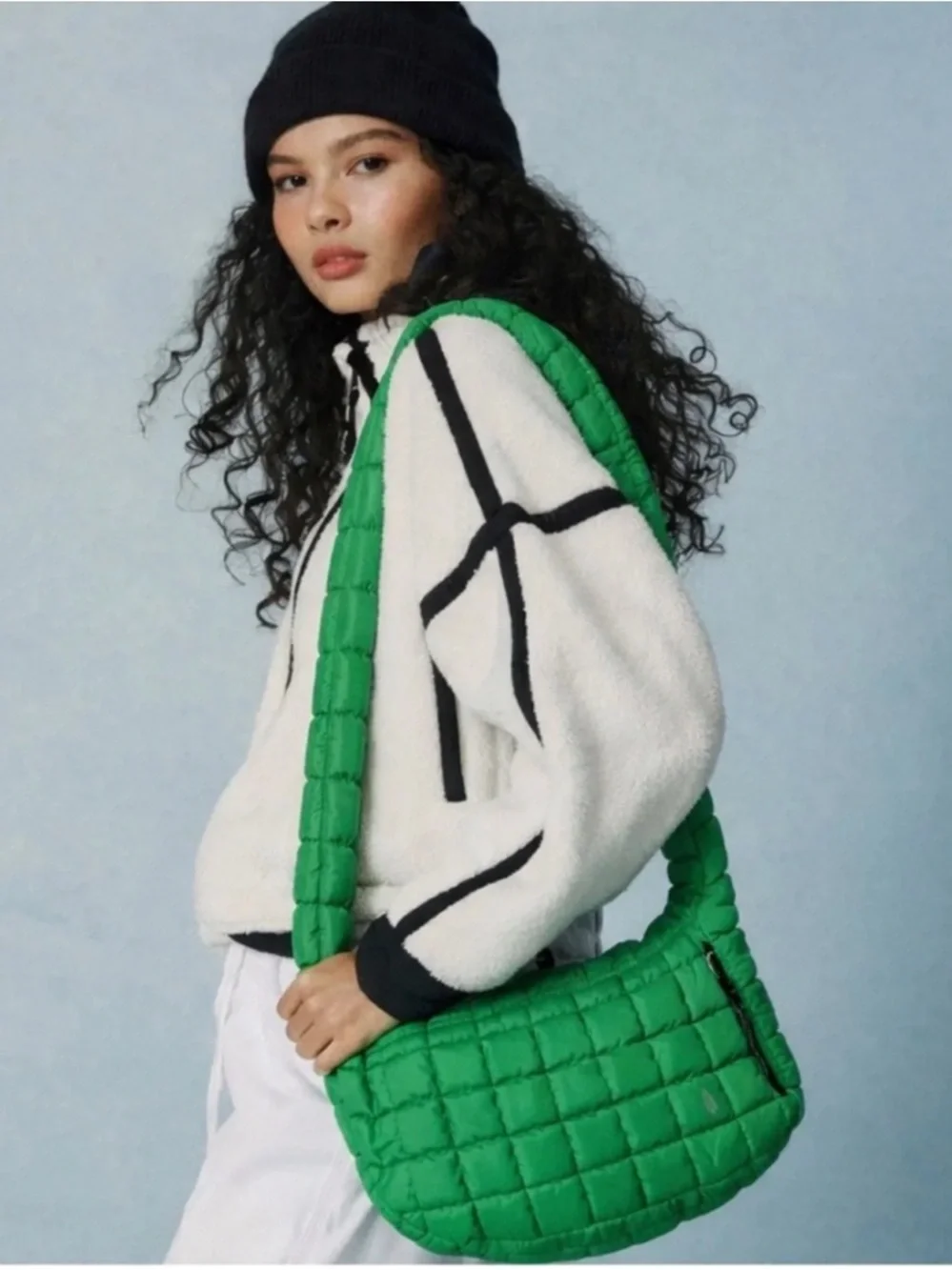 Free People movement NWT carryall mini quilted green bag - Picture 2 of 2